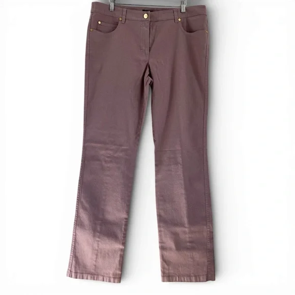 Escada Women's Sparkly Dusty Rose Straight Leg Jeans - Picture 3 of 5